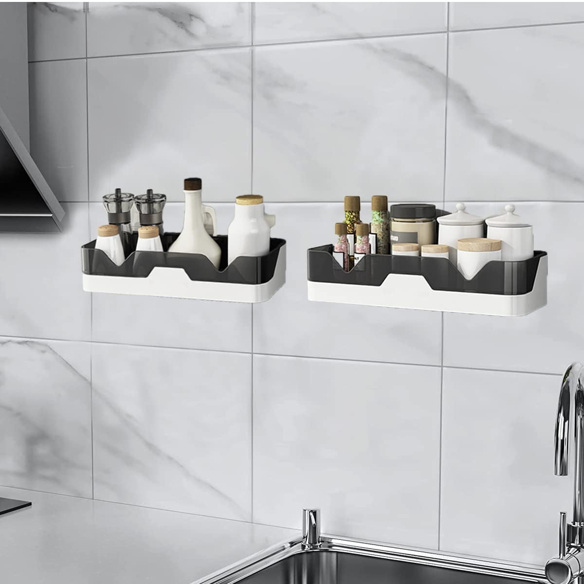Plastic Shower Caddy Adhesive Shower Shelf