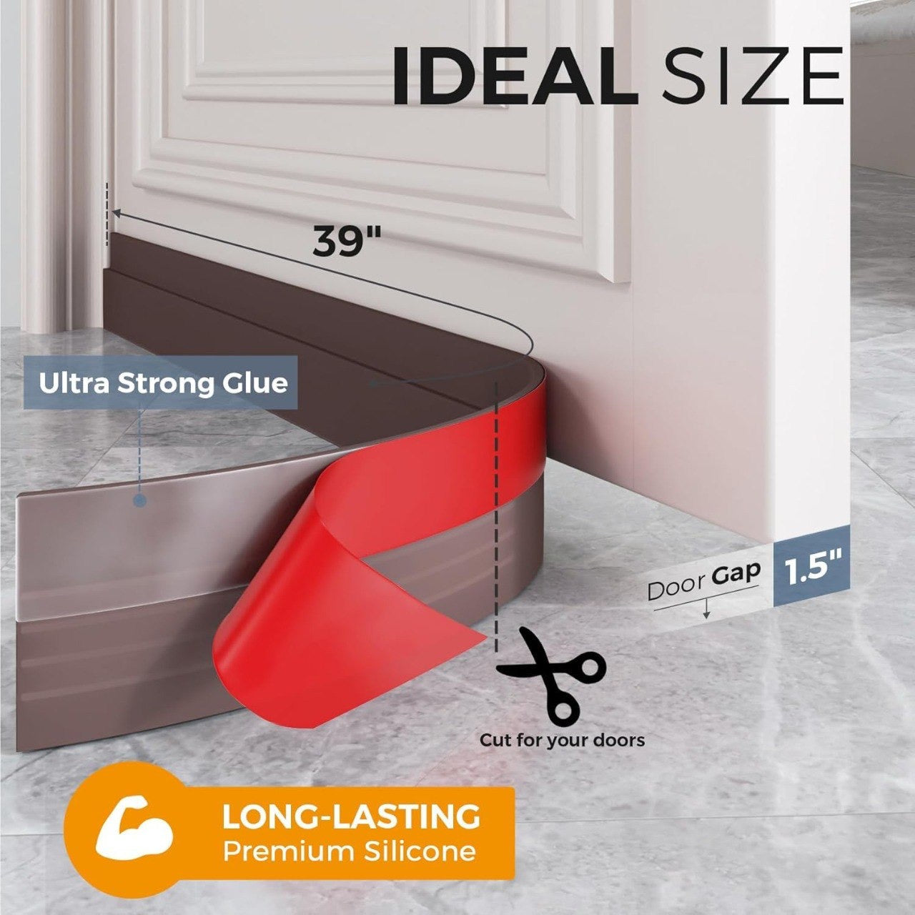 Adhesive Silicone Door Bottom Sealing Strip Rubber Soundproof