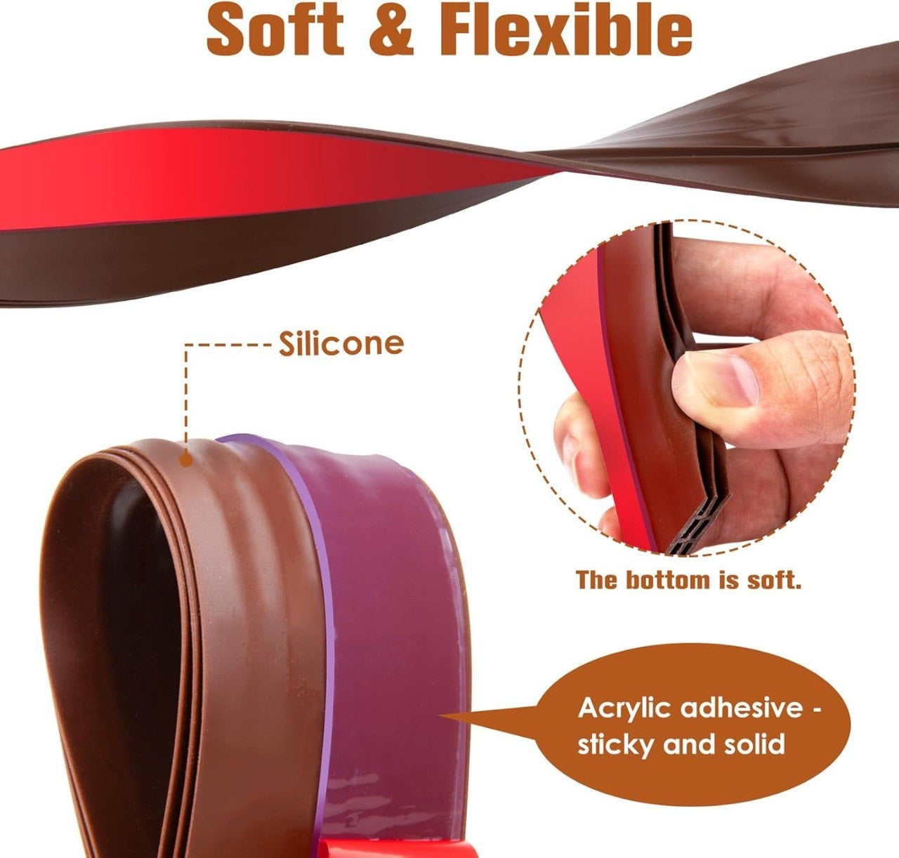 Adhesive Silicone Door Bottom Sealing Strip Rubber Soundproof