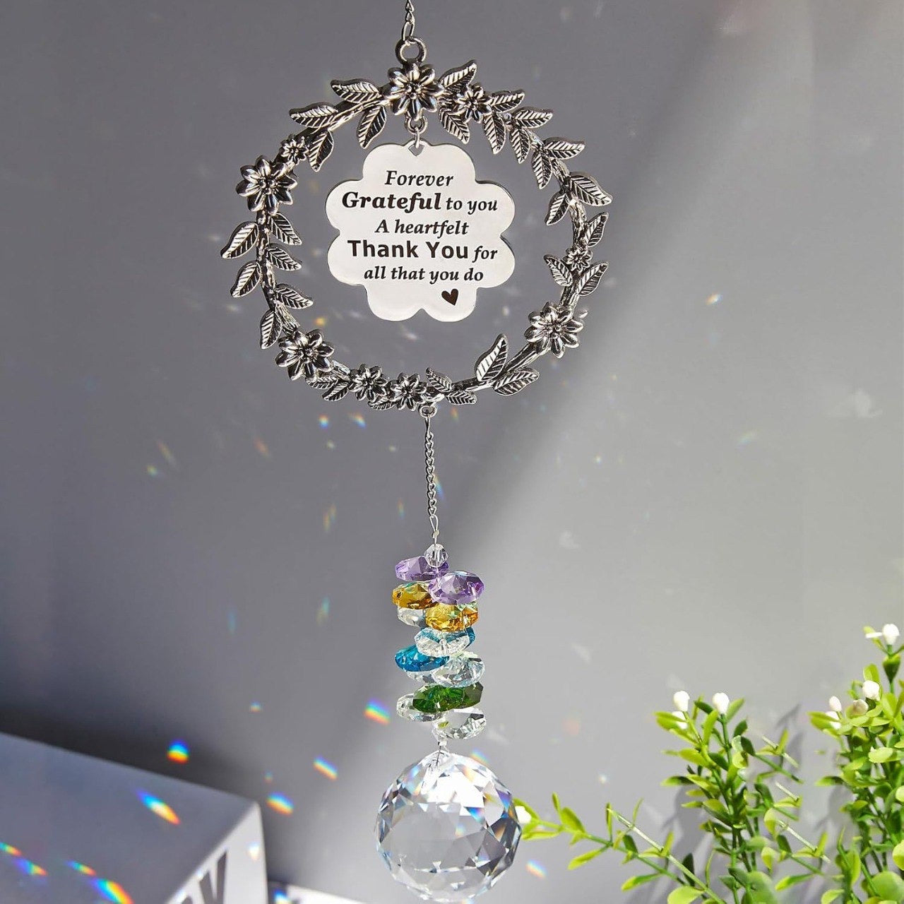Sun catcher with engraved message