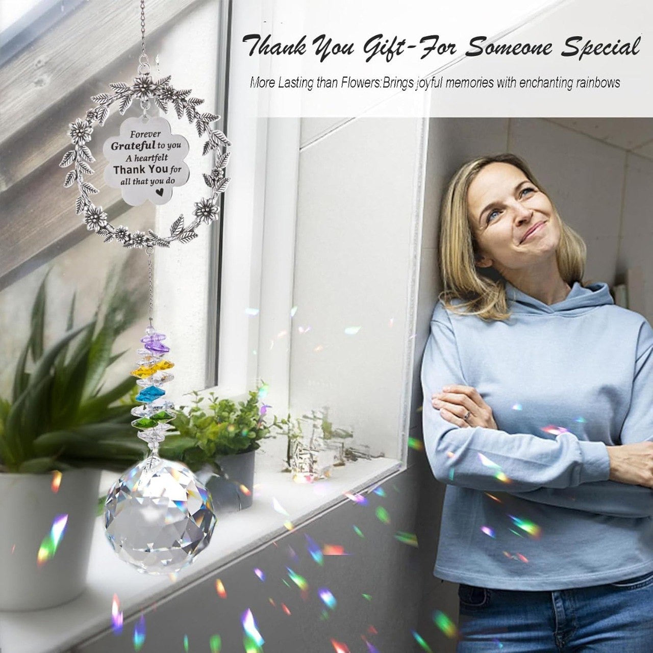 Sun catcher with engraved message