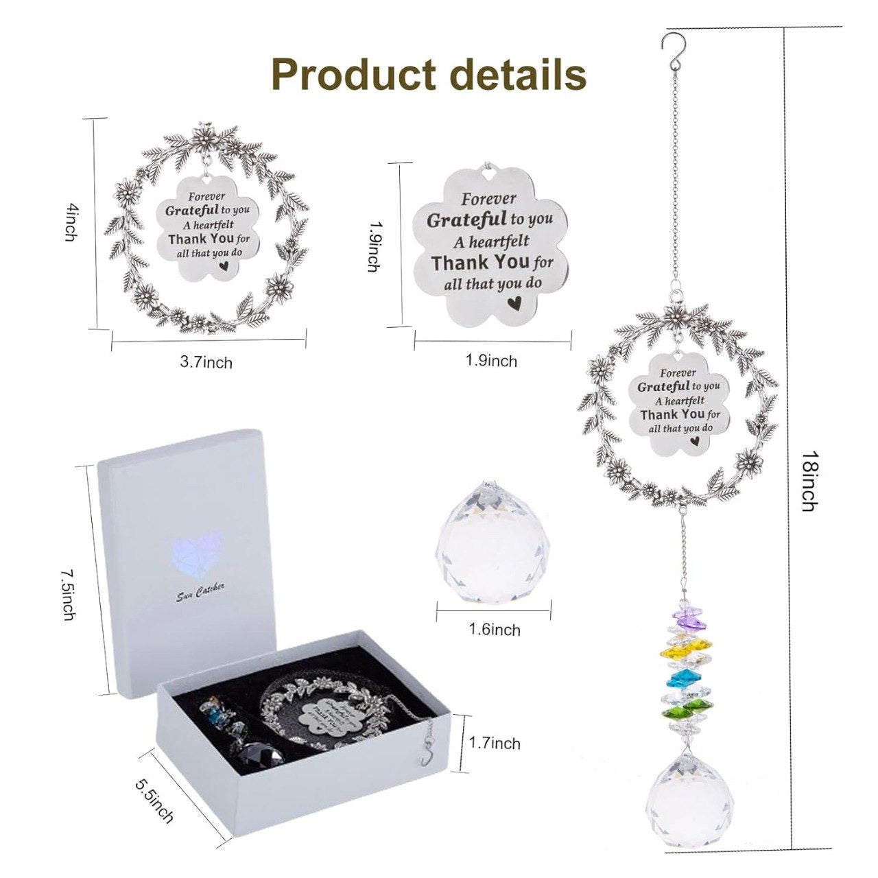 Sun catcher with engraved message