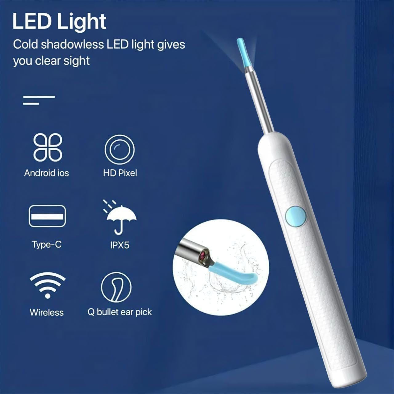 Earwax Removal Tool Kit with HD Camera Wi-Fi Connection