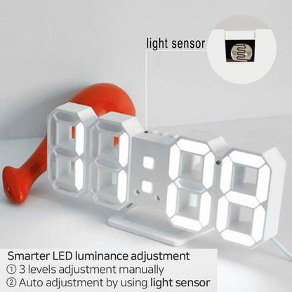 3D LED Digital Wall Clock for Home