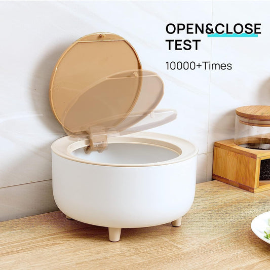 2 LTR Small Countertop Press-Top Tabletop Dustbin