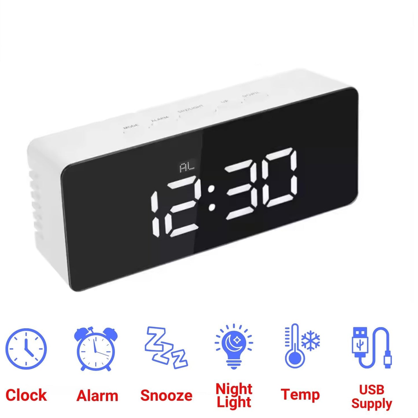 Digital LED Mirror Alarm Clock1